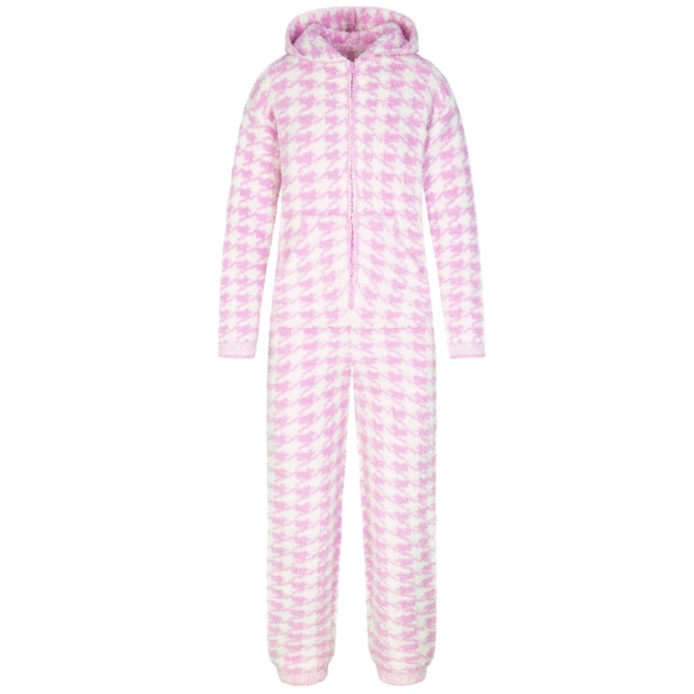 petal houndstooth SKIMS cozy knit unisex jogger suit ๐ pink SKIMS onesie - Picture 8 of 8